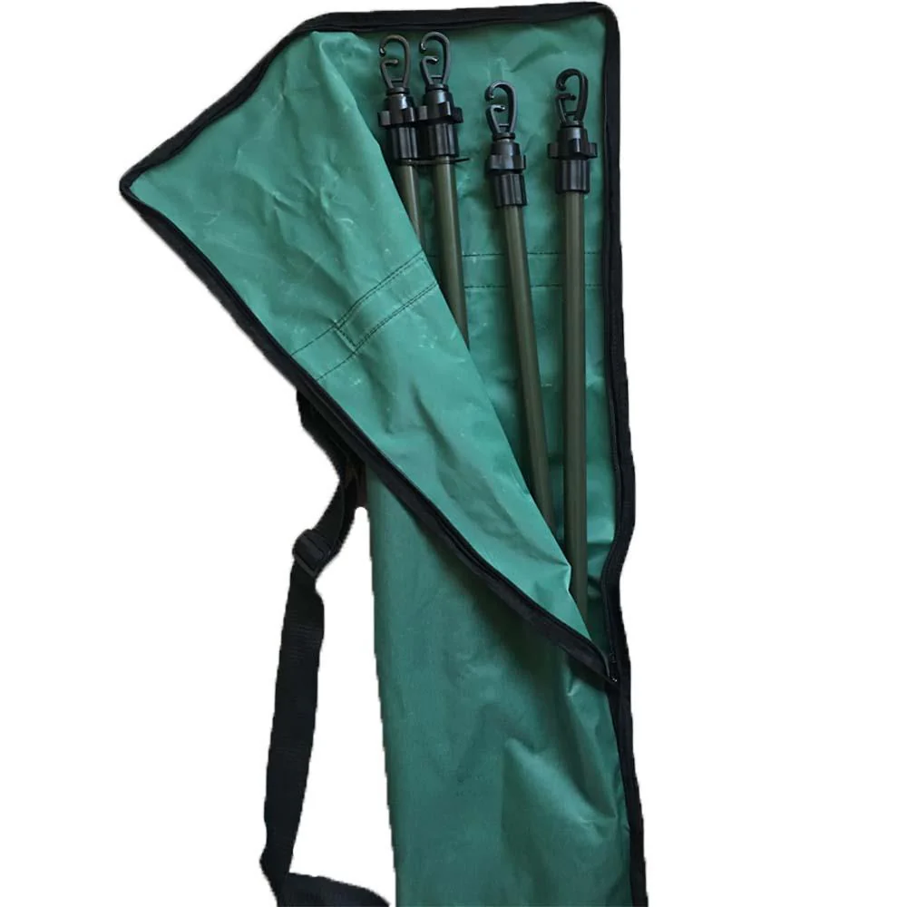 4 Dual Spike Hide Poles with Camo or Green Canvas Bag - Image 9