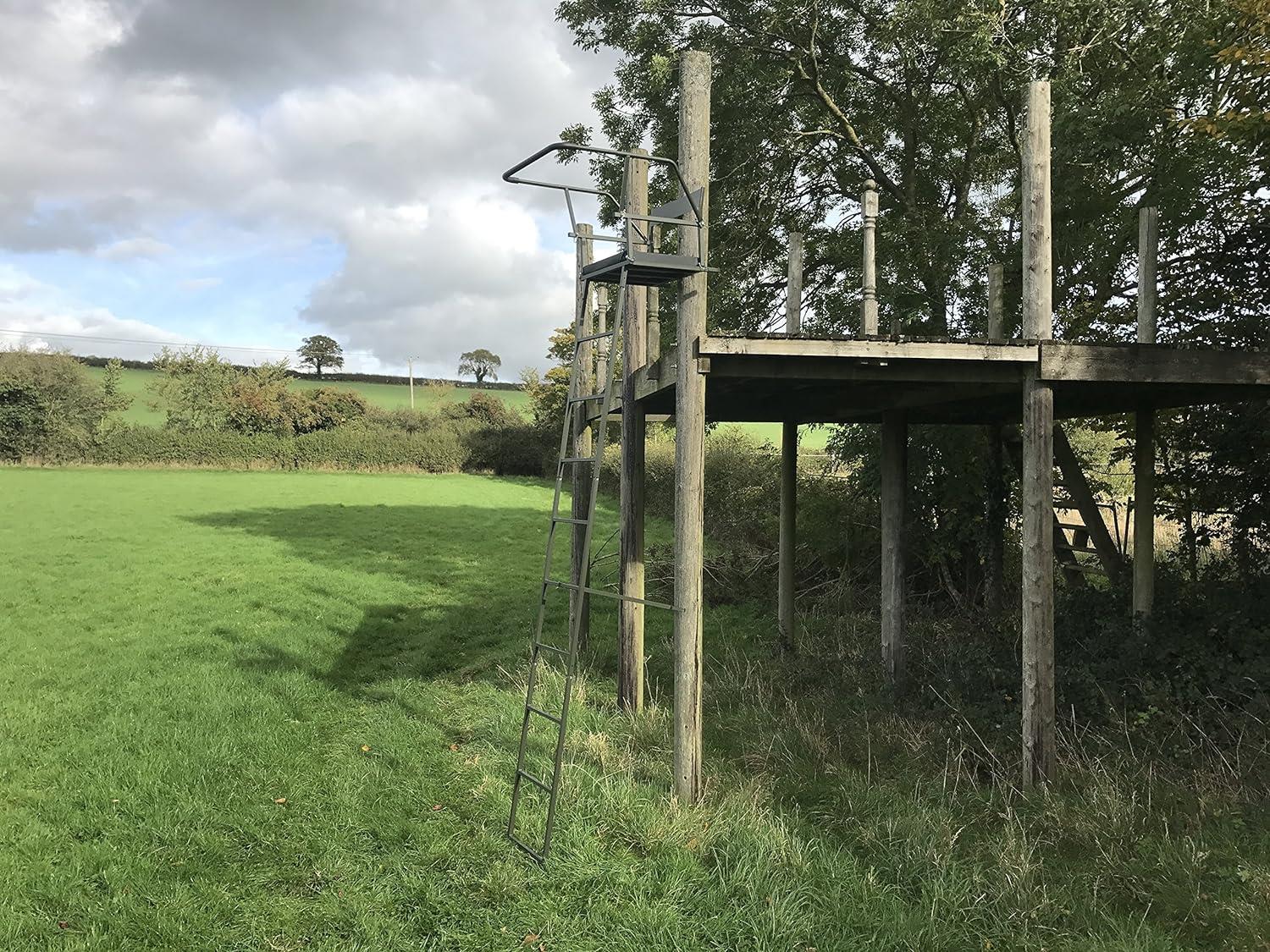 A1 Decoy Single Lean-To High Seat 3.5m Tree Mounted Ladder with Padded Seat - Image 5