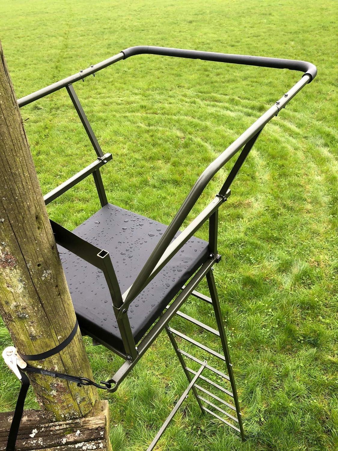 A1 Decoy Single Lean-To High Seat 3.5m Tree Mounted Ladder with Padded Seat - Image 6