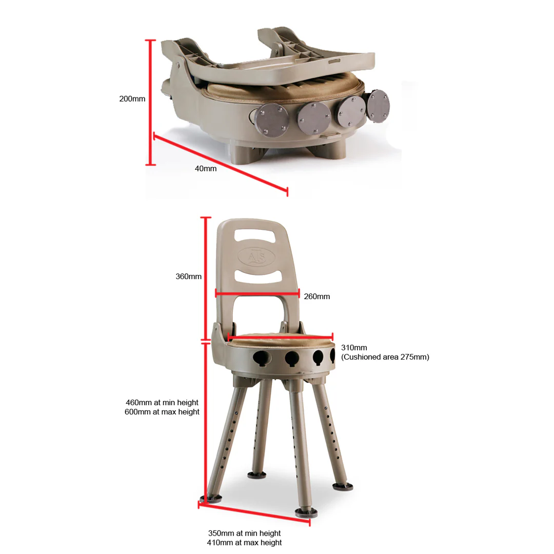 Bergara Folding Shooting Chair – All Terrain Swivel Seat - Image 5
