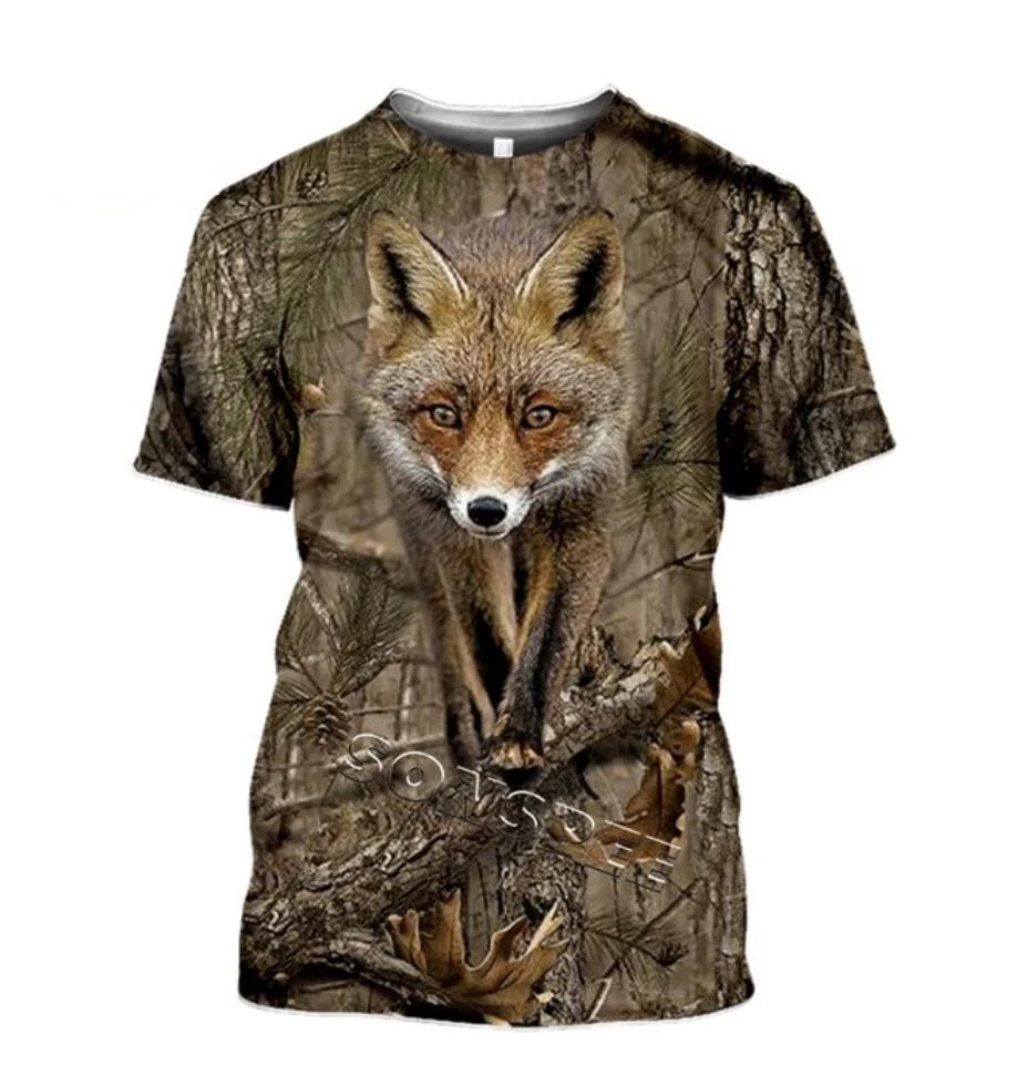 COUNTRY PRINTED CLOTHING TEE SHIRTS WILD BOAR, ROE DEER, PIGEON, WOLF, MOOSE, FOX, GOOSE, IBEX - Image 7