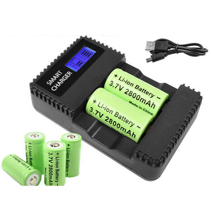 CR123 RECHARGEABLE BATTERIES AND CHARGER FOR PULSAR AND INFRARED TORCH