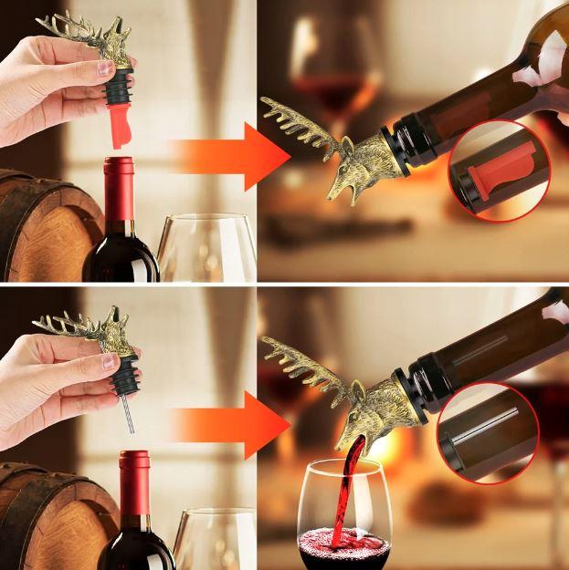 Deer Head Wine Pourer & Stopper - Image 4