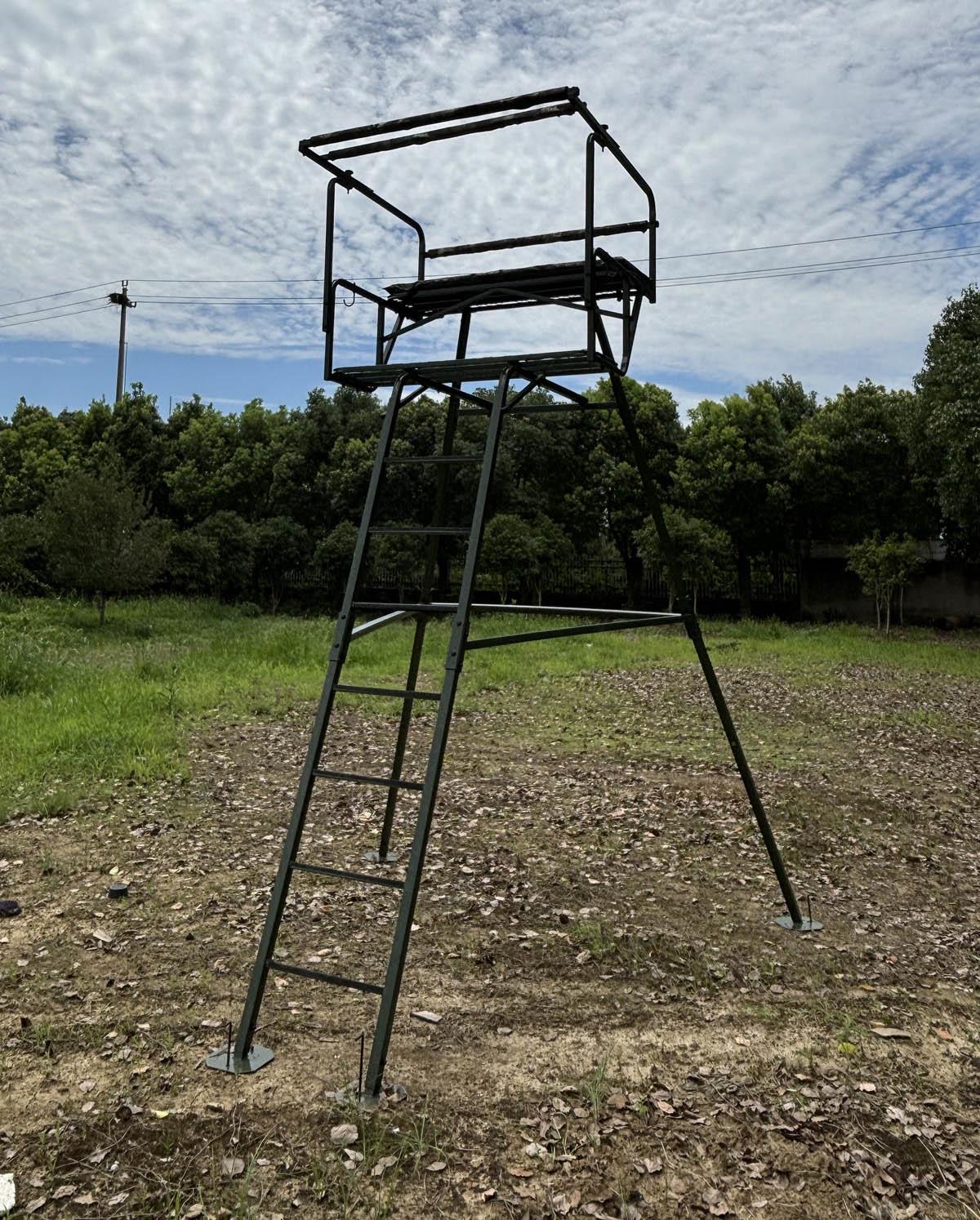 Double Free Standing High Seat Two Person Steel Platform for Open Ground Stalking Galvanised - Image 3