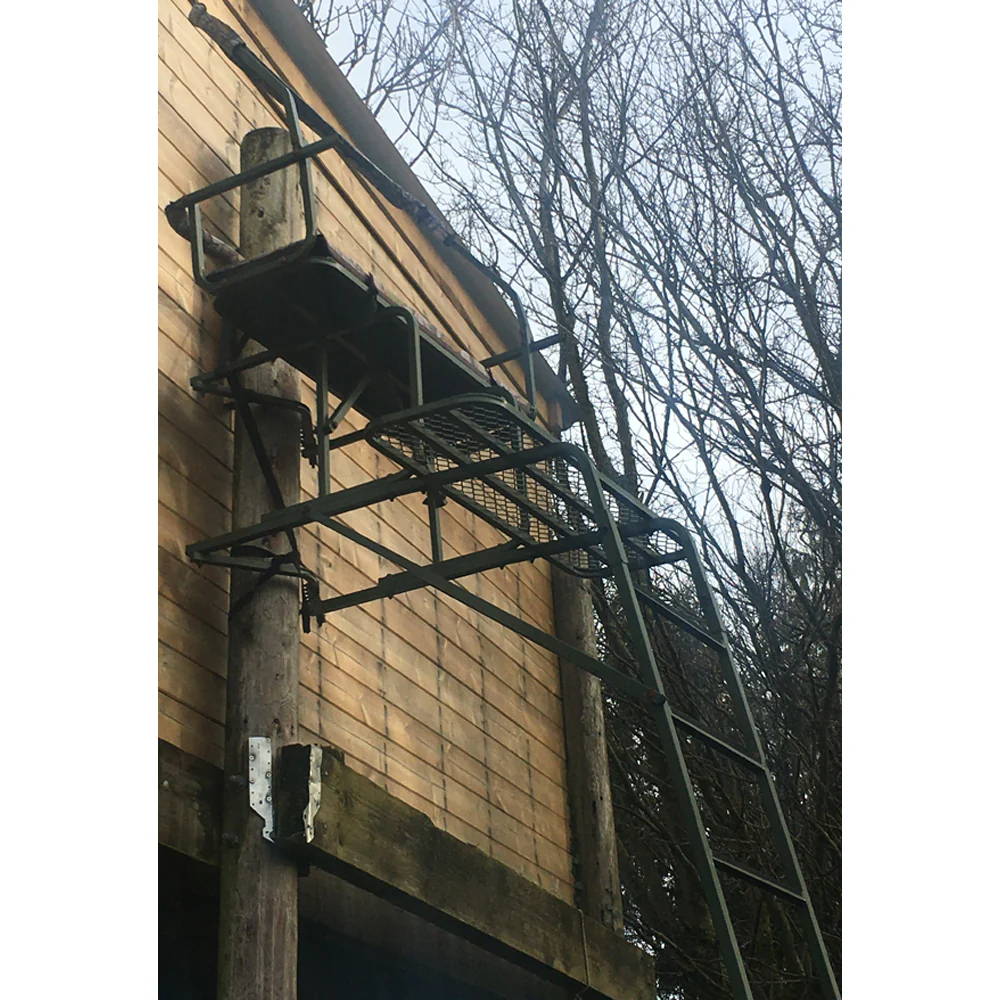 Double Lean To High Seat Two Man Ladder Stand with Padded Seating Galvanised - Image 10