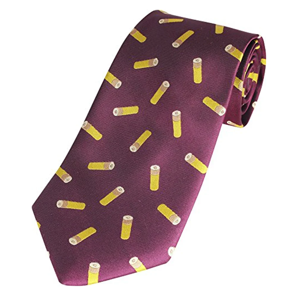 JACK PYKE SHOTGUN CARTRIDGE TIE IN WINE RED