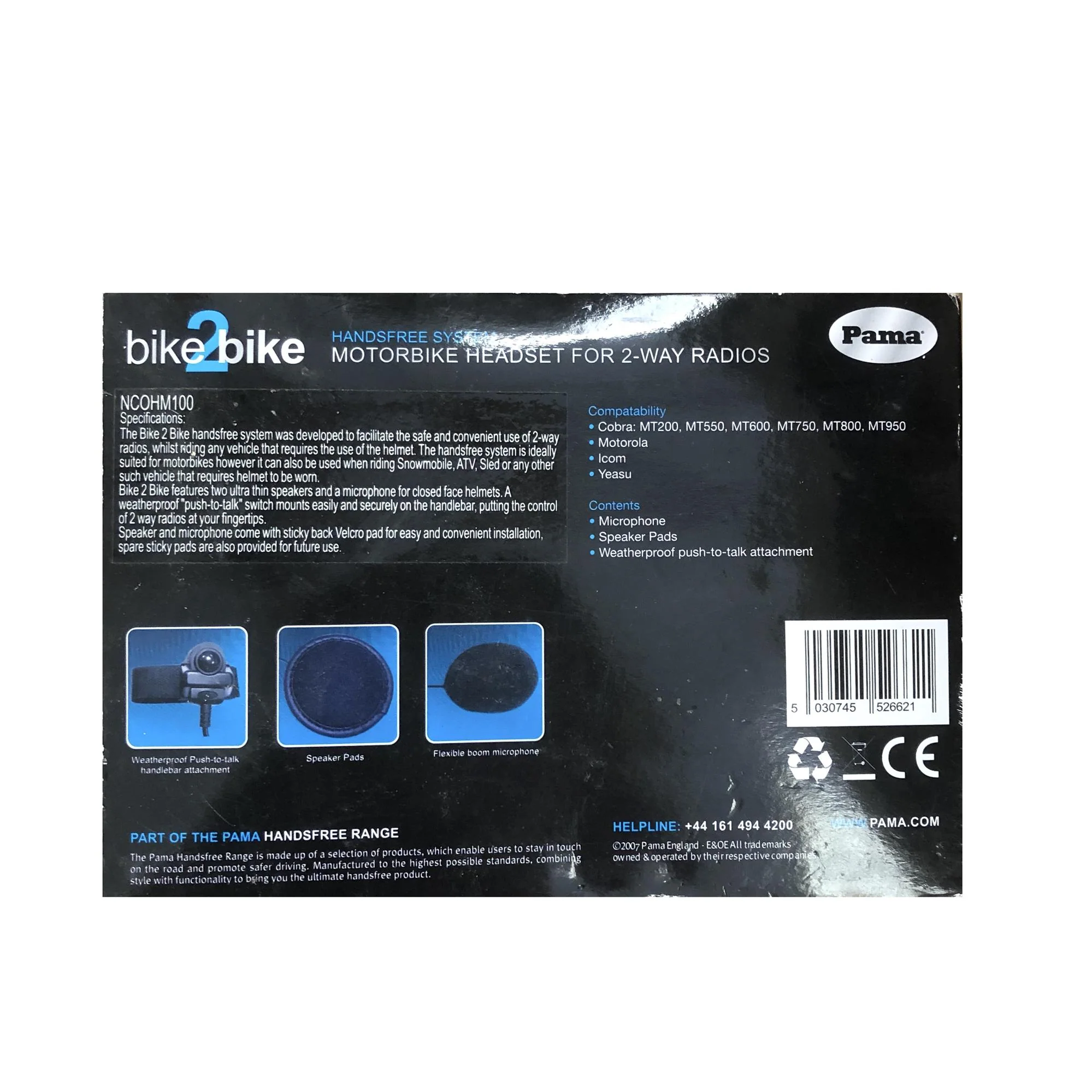 MOTORBIKE HEADSET HANDSFREE SYSTEM FOR TWO-WAY RADIOS - Image 3