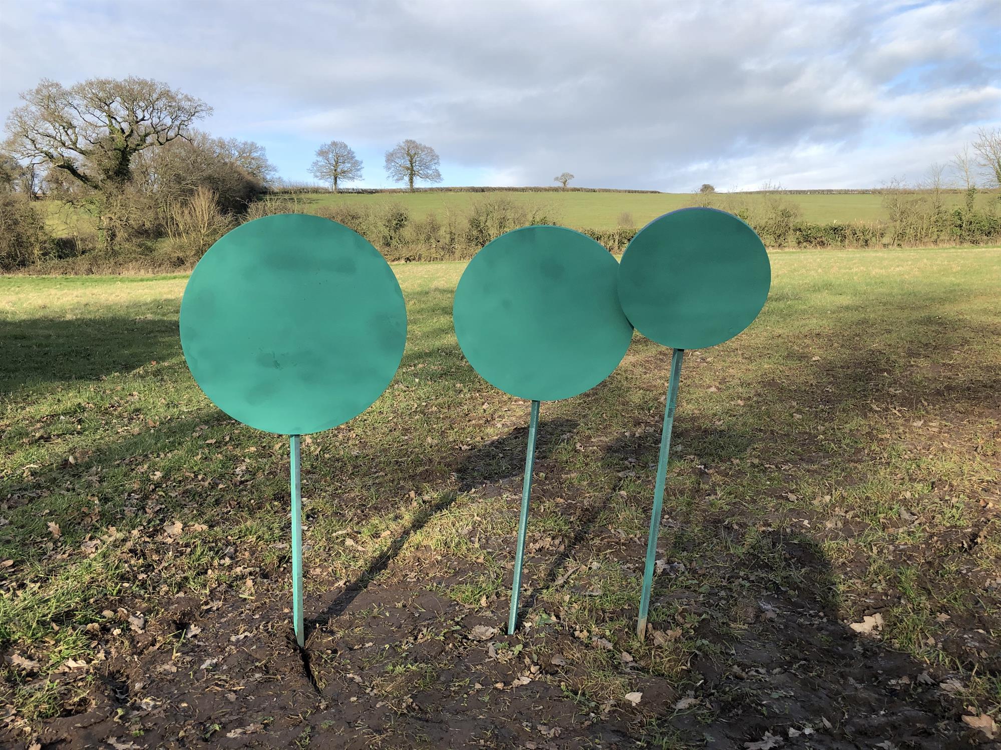 Orion Steel Targets – 9”, 12” and 16” Reactive Disc Targets with Hanging Stakes