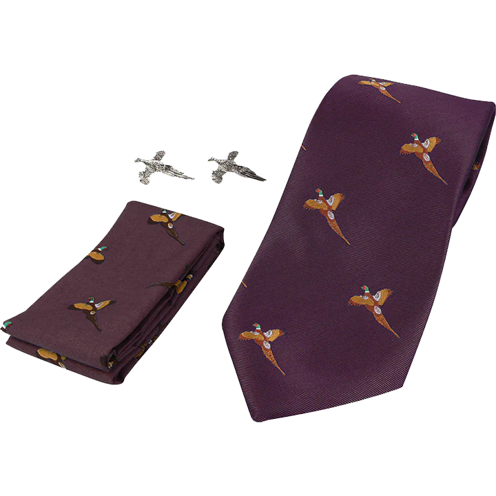 Pheasant Tie Hanky & Cufflink Set Jack Pyke Gift Box