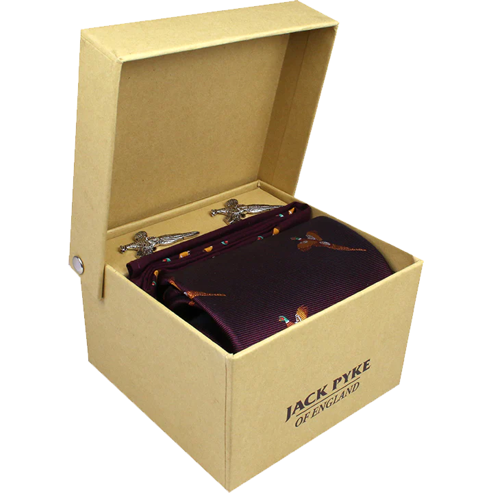 Pheasant Tie Hanky & Cufflink Set Jack Pyke Gift Box - Image 2