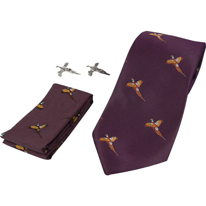 Pheasant Tie Hanky & Cufflink Set Jack Pyke Gift Box - Image 3