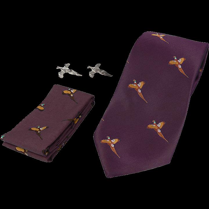 Pheasant Tie Hanky & Cufflink Set Jack Pyke Gift Box - Image 4