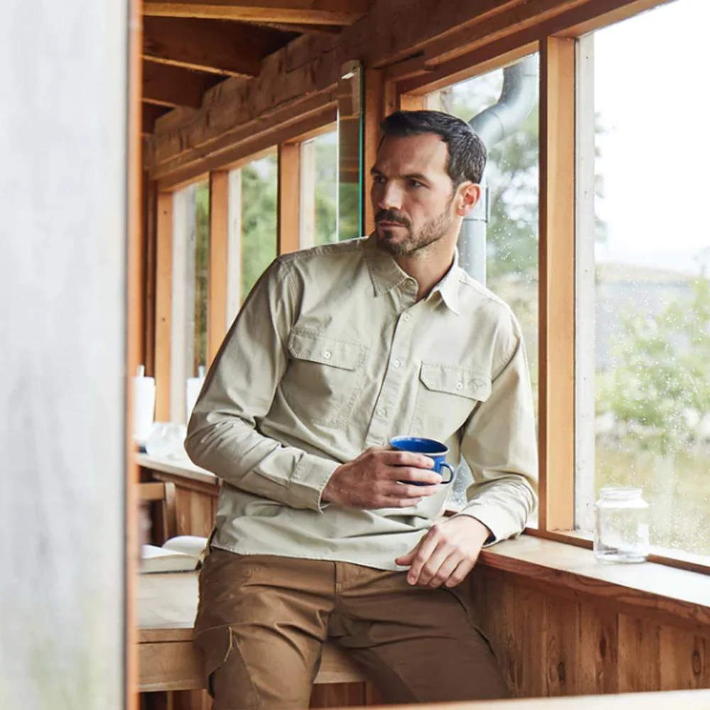 RIDGELINE MENS YARD PLACKET SHIRT BEECH 2XL - Image 3