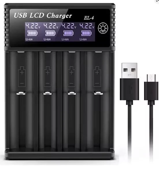 USB LCD Battery Smart Charger 18650 AA - Image 2