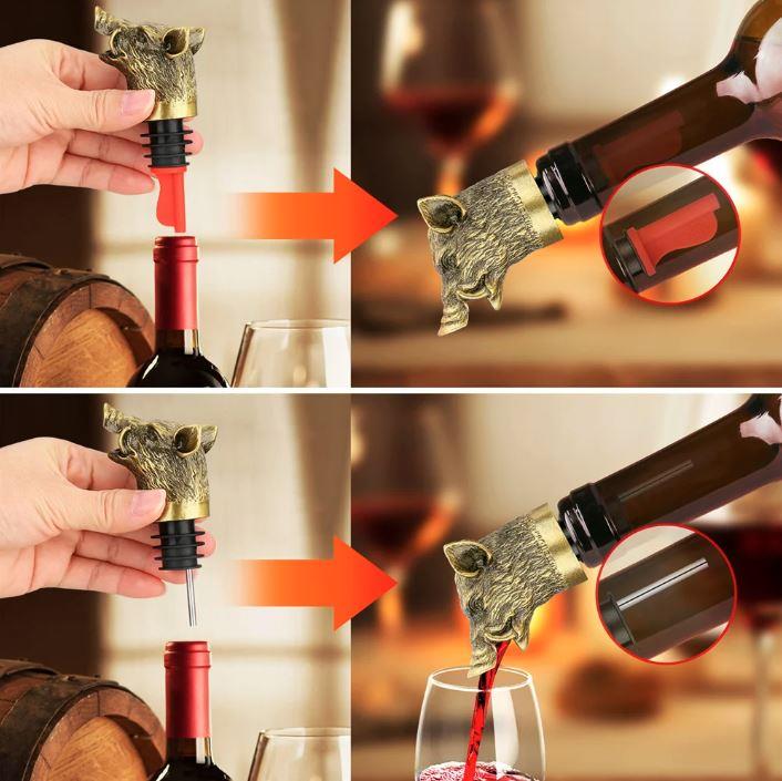 Wild Boar Head Wine Pourer & Stopper - Image 3